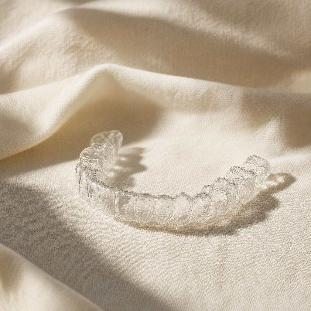 Transparenter Aligner zur kieferorthopädischen Zahnkorrektur