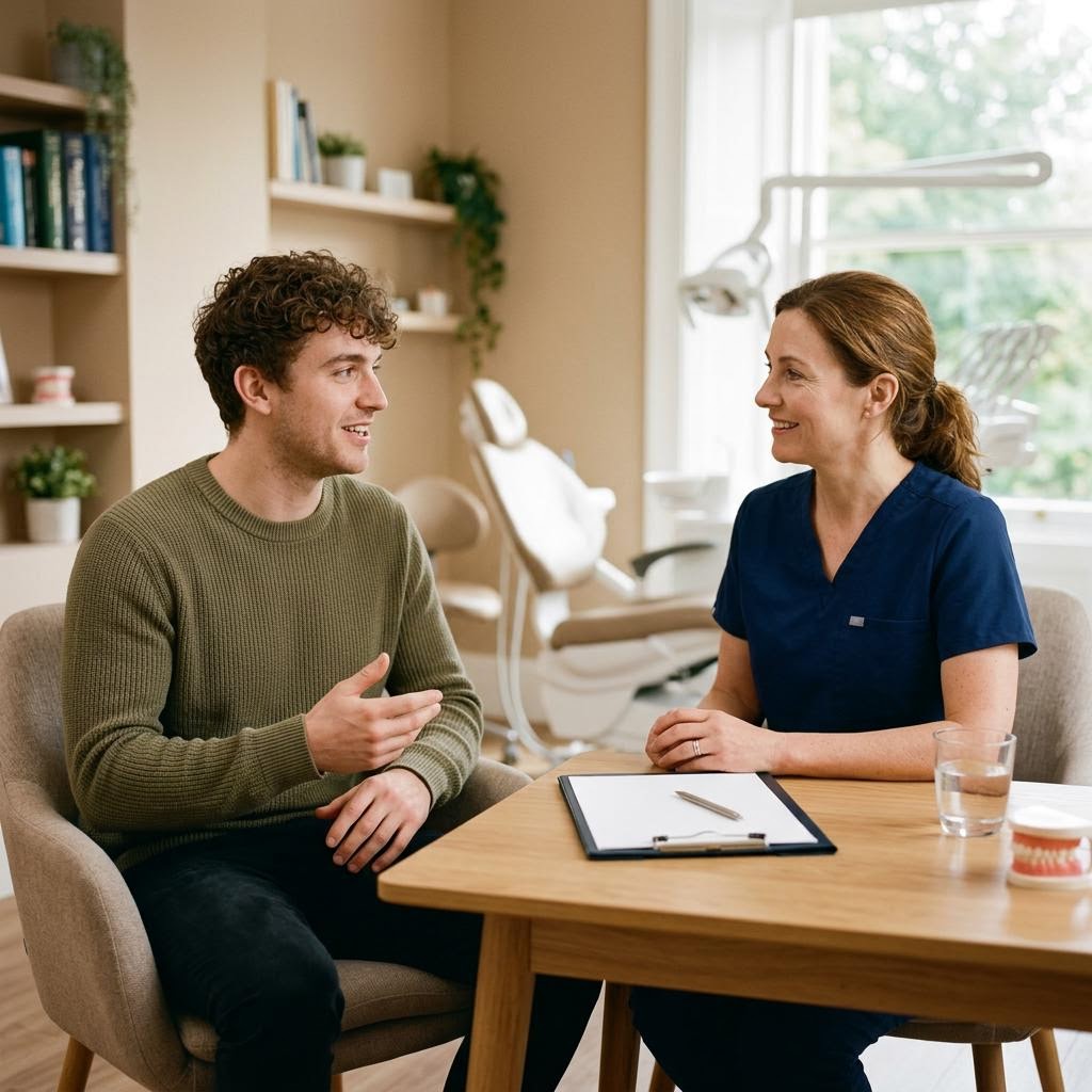 Kieferorthopädische Beratung eines Patienten