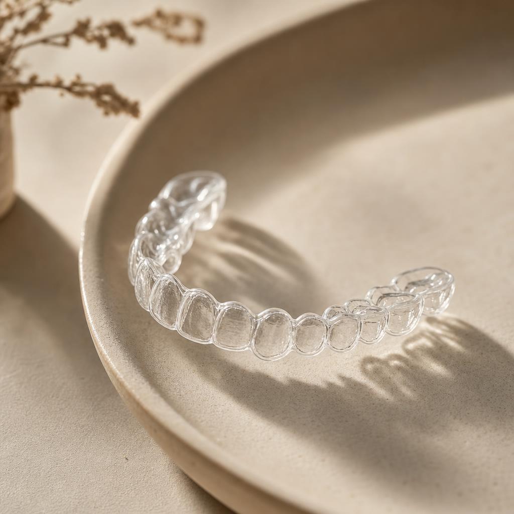 Transparenter Aligner zur kieferorthopädischen Zahnkorrektur