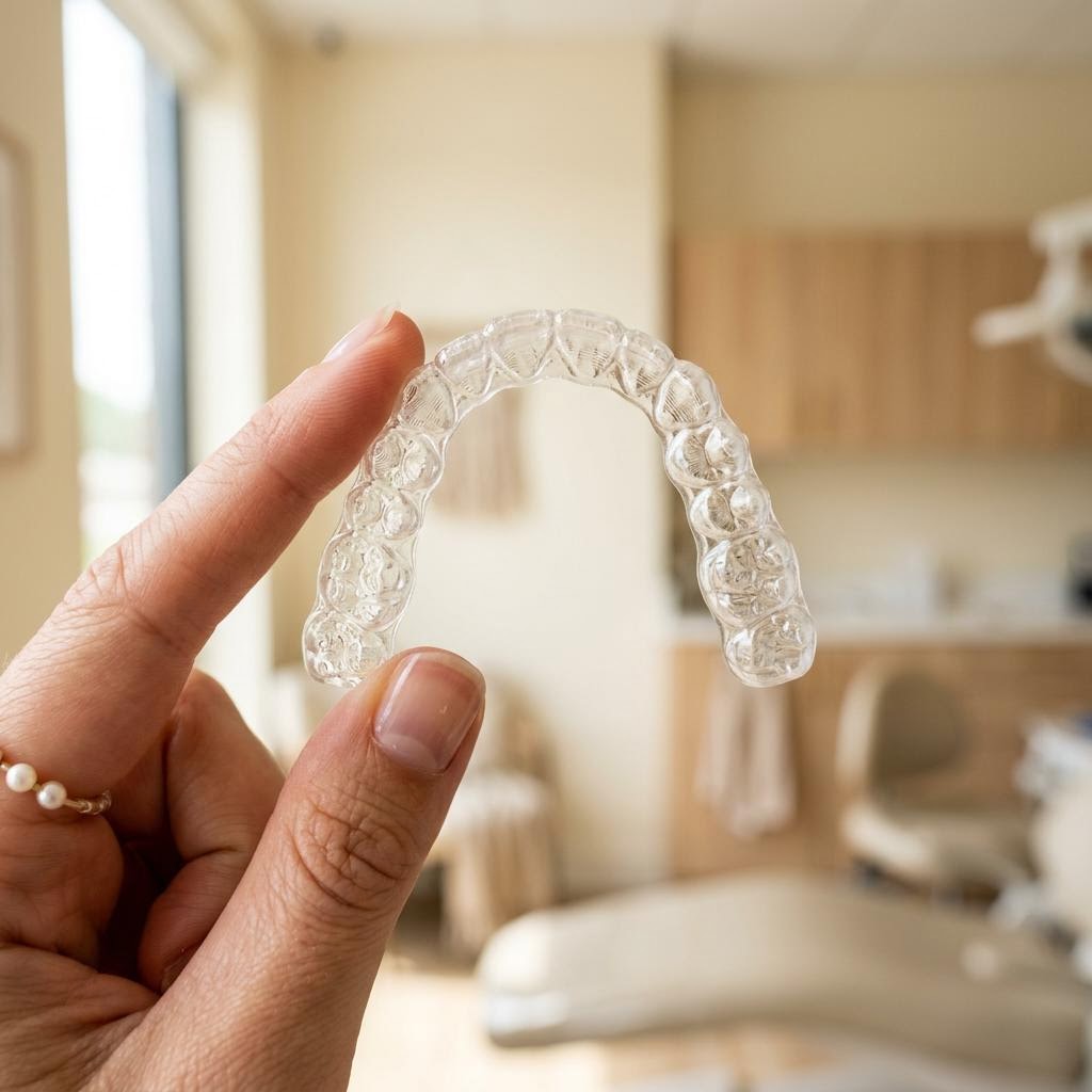 Transparenter Aligner zur kieferorthopädischen Zahnkorrektur