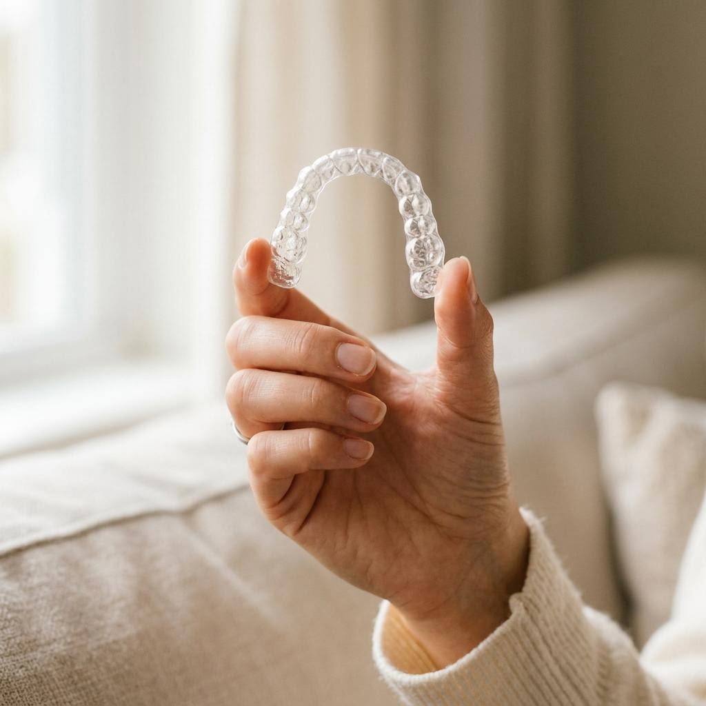 Transparenter Aligner zur kieferorthopädischen Zahnkorrektur